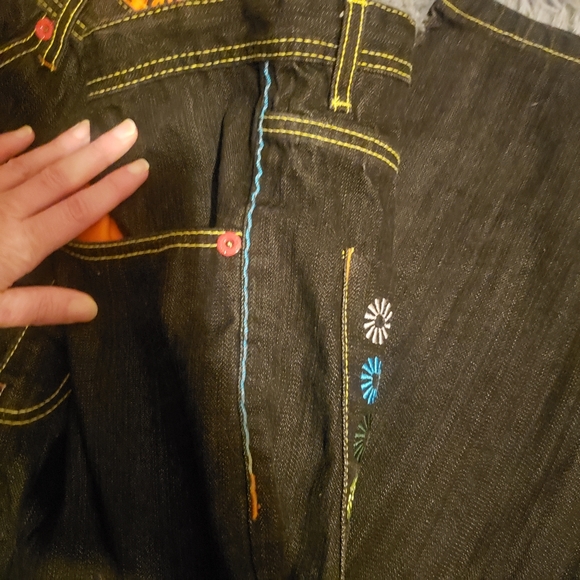 BX wide leg embroidered jeans vtg. Size 38 - Picture 6 of 10